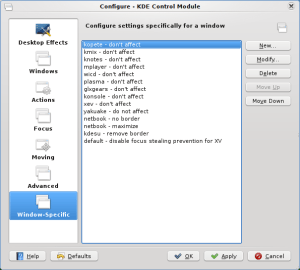 KWin Window-Specific settings KWin Window-Specific settings